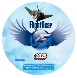FlightGear 2025 Professional Flight Simulator Airplane Helicopter ~ Windows DVD - Imagen 1 de 17