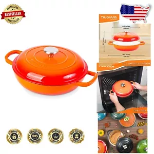 Cast Iron 2.3QT Non-Stick Dutch Oven with Lid - Versatile Cooking Pot - Picture 1 of 9