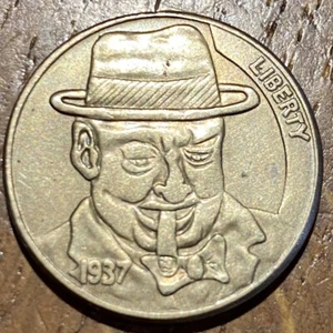 PIECE 5 CENTS BUFFALO USA SATIRIQUE  (847) - Imagen 1 de 2