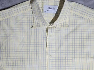 Charles Tyrwhitt Oxford Hemd mit Knopfleiste 16/34 gelb mit blauen Karomusters - Bild 1 von 13
