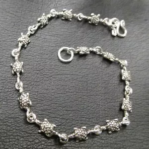 Pulsera De Tortuga 925 Plata Símbolo Joyería NUEVO - Zdjęcie 1 z 2
