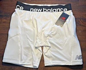 New Balance taillierte Schiebershorts XL weiß 9 Zoll Schrittlänge Fußball/Baseball - Bild 1 von 6