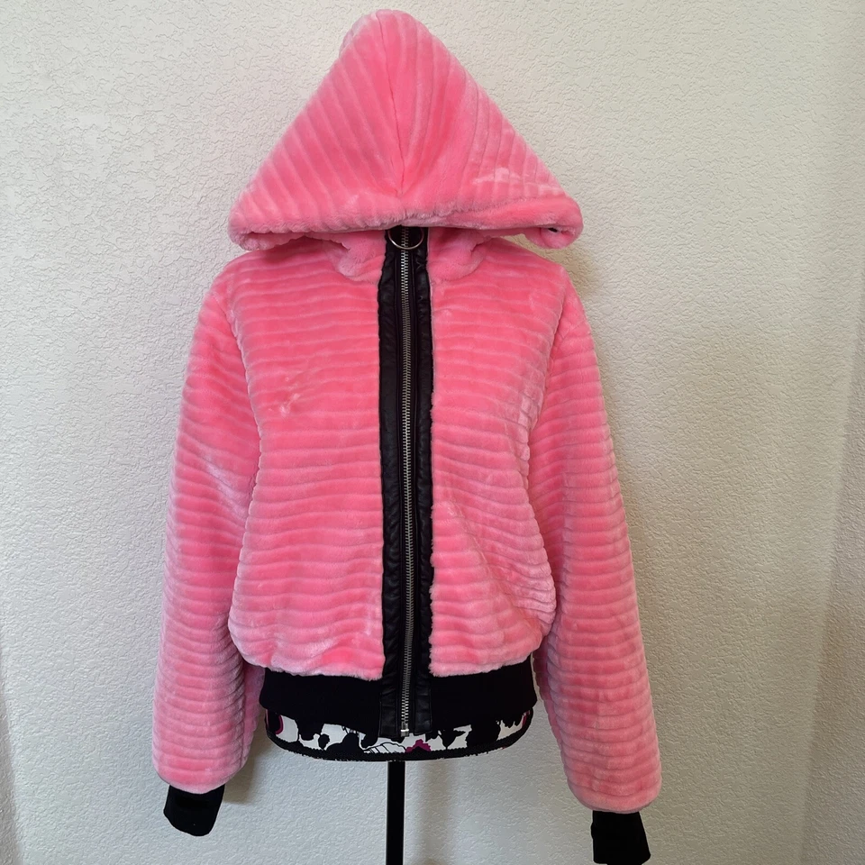 CLUB EXX Rosa Bomber Suave Cálido Imitación Piel Chaqueta Foto 1 de 4
