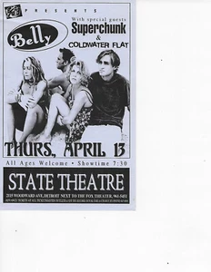 1993 Concert Handbill for Belly and Superchunk at State Theatre Detroit, MI - Picture 1 of 2