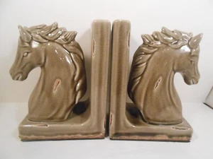 Ceramic Horse Head Bookends Grey - Picture 1 of 4