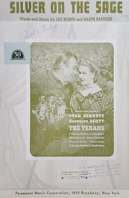 Silver On The Sage From The Texans Piano Song Lyrics Sheet Music d6 - Image 1 of 3