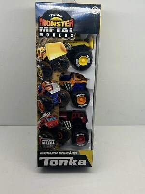 Tonka Monster Metal Movers 3 Pack - Fire Truck, Cement Mixer, & Front Loader NEW - Image 1 of 2