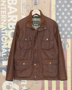 £199 Mens Barbour Retail Utility smart brown wax waterproof jacket Small Medium - Picture 1 of 6