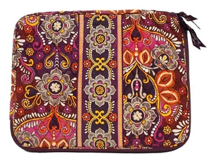 Funda para computadora portátil Vera Bradley con cremallera 14 x 11 de tela púrpura rosa naranja con bolsillo interior - Imagen 1 de 8