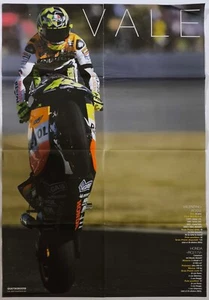 PUBBLICITA' BIFACCIALE  VALENTINO ROSSI E SCHUMACHER 2003 80 X 53 CM - Picture 1 of 2