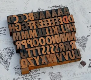 A-Z letterpress printing blocks type vintage printer letter typography antique´- - Picture 1 of 2