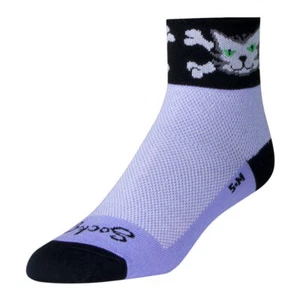 SockGuy Bad Kitty 2" Classic Socks Small/Medium Purple - Picture 1 of 3