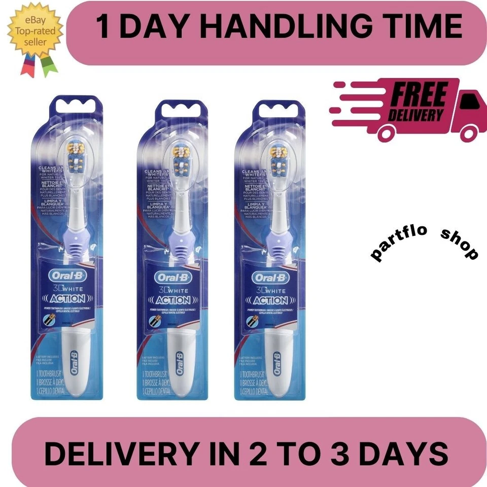 Oral-B 3D White Electric Toothbrush Battery Power Various Color Battery Included