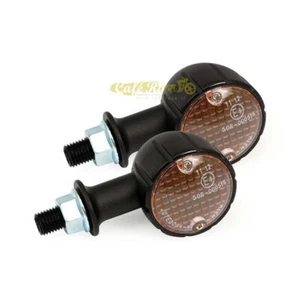 Clignotants Turn Signal Universel Noir Longue Tige 2pz Cafè racer Custom - Picture 1 of 2