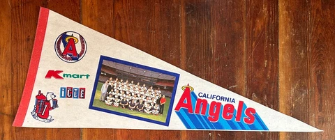 1985 CALIFORNIA ANGELS BASEBALL TEAM PHOTO PENNANT 30" NOLAN RYAN REGGIE JACKSON Cover