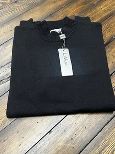 Neu mit Etikett LaVane schwarzer 501-M Herrenpullover mit Stehkragen Baumwollmischung Größe XL - Bild 1 von 5