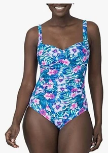 Caibbean Sand Floral One-Piece Swimsuit 22W - Picture 1 of 9
