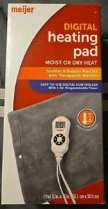 Meijer Digital Heating Pad. Moist Or Dry Heat With 1 Hour Programmable Timer. - Bild 1 von 3