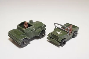 1:60 ?? CORGI JUNIORS JUNIOR WILLYS JEEP & DAIMLER SCOUT CAR EXCELLENT CONDITION - Picture 1 of 4