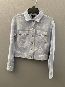 Material Girl Womens Embossed Floral Print Jacket Size M - Picture 1 of 6