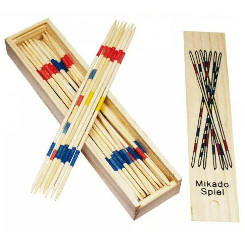 MIKADO SPIEL SHANGAI GIOCO DA TAVOLO SOCIETÀ STECCHINI BASTONCINI SCATOLA LEGNO