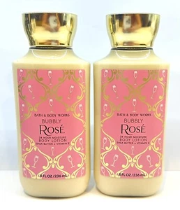 Lot of 2 x Full Size 8oz Bubbly Rosé Luxury Body Lotion Bath & Body Works Rose - Picture 1 of 1