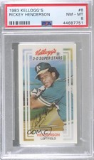 1983 Kellogg's 3-D Super Stars Rickey Henderson #8 PSA 8 HOF