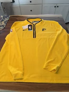 RARE MENS Nike DRI FIT NBA INDIANA PACERS 1/4 ZIP SWEATER XXL YELLOW NWT - Picture 1 of 10