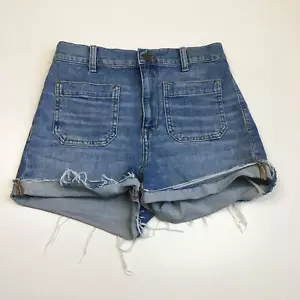 MADEWELL Denim-Shorts helle Waschung hoher Bund mit ausgefranstem Saum Damengröße 27 - Bild 1 von 10