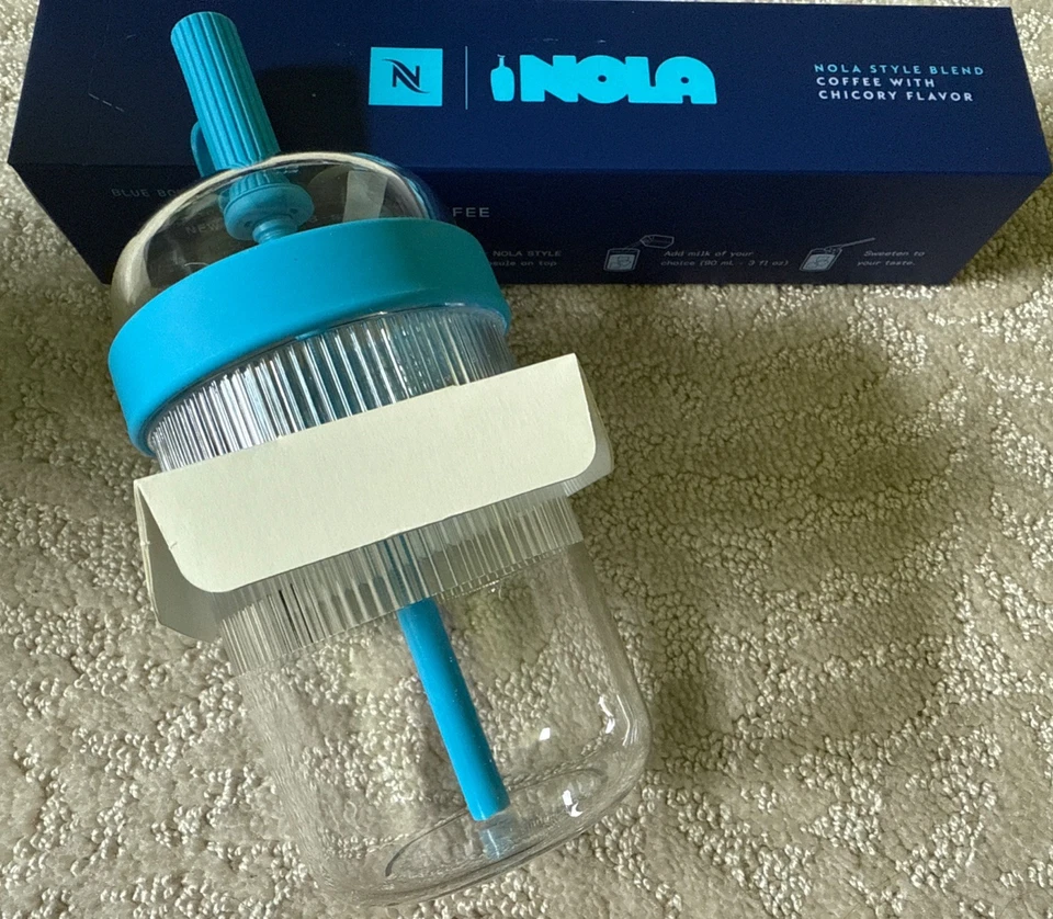 Vaso helado Nespresso X Blue Bottle NOLA Nomad edición limitada y 1 funda NUEVO Foto 1 de 4