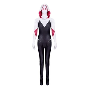 Gwen Stacy Spider Costume Adults Spandex Bodysuit Halloween Cosplay Jumpsuit NEW - Picture 1 of 8