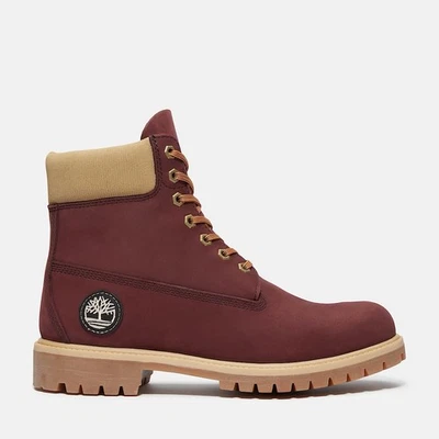 BOTAS MASCULINAS TIMBERLAND® PREMIUM 6 POLEGADAS IMPERMEÁVEIS BORGONHA NOBUCK MARROM CLÁSSICO - Imagem 1 de 4