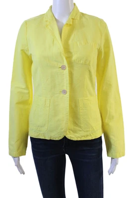 Blazer feminino J Crew amarelo linho-algodão colarinho botão manga longa tamanho 2 - Imagem 1 de 4