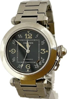 Cartier Pasha C W31043M7 2324 Black Dial Automatic Unisex Watch Excellent A4702 - Image 1 of 4
