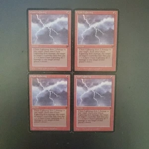Magic The Gathering Chain Lightning LEG 4 Piece Set Used - Picture 1 of 1