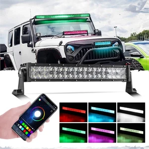 AUXBEAM 22" pulgadas RGB Led Barra de Luz de Trabajo Punto Inundación Combo Trabajo 4x4 Camión SUV ATV - Imagen 1 de 12