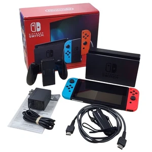 Nintendo Switch HAC-001(-01) 32GB Console Complete In Box Slightly Used * Read * - Picture 1 of 6