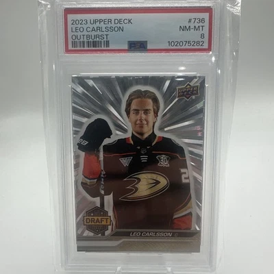 2023 Upper Deck Leo Carlsson Outburst (RC) #736-PSA 8 2nd Overall Draft Pick - Image 1 of 2