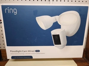 Ring Floodlight Cam Wired Pro Wi-Fi 1080p Surveillance Camera White Broken Seal - Picture 1 of 4