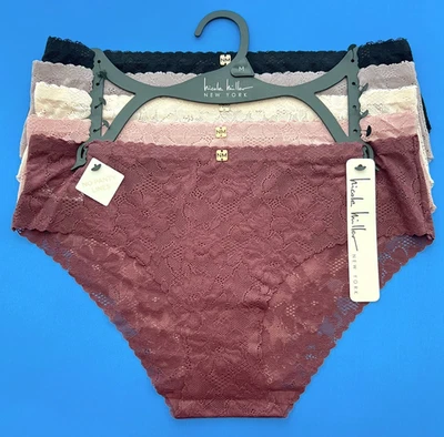 Nicole Miller No Show Sexy Lace 5 pairs Size M Laser Cut Hipsters NWT Various - Image 1 of 4