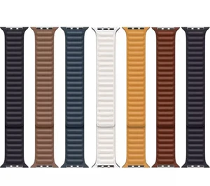 BRACELET OFFICIEL APPLE WATCH BRACELET EN CUIR VÉRITABLE ORIGINAL TOUTES TAILLES COULEURS - Photo 1 sur 12