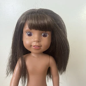 American Girl Wellie Wishers Ashlyn 14.5" Doll Brown Hair and Eyes Freckles Nude - Picture 1 of 2