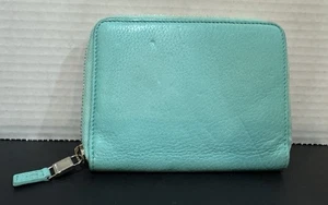 Tiffany & Co. Leder kompakt umlaufender Reißverschluss zweifach faltbare Geldbörse mehrere Karten keine Box - Bild 1 von 8