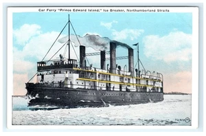 Frühe Autofähre Prince Edward Island Eisbrecher Postkarte Litho - Bild 1 von 2