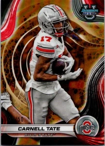 2024 Bowman University Best #47 Carnell Tate Gold Refractor #/50 - Picture 1 of 2