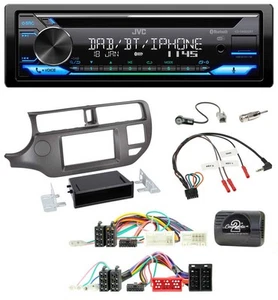 JVC Bluetooth Lenkrad USB DAB CD Autoradio für Kia Rio UB 2011-2015 anthrazit - Bild 1 von 11