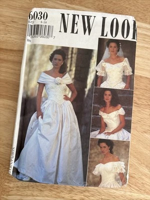 New Look 6030 vintage Sewing Pattern Wedding Bridal 90s Fashion Princess Dress - Image 1 of 3