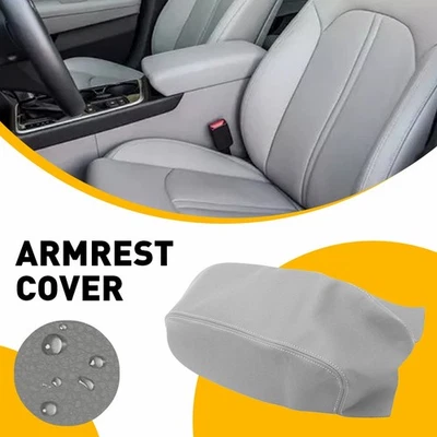 Console Armrest Lid Cover Leather for Hyundai Sonata 2015-2019 Gray Stitch Foto 1 de 4
