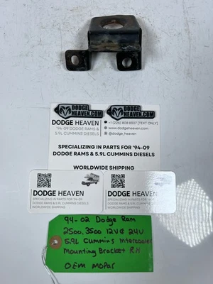 Soporte de montaje intercooler Cummins 5,9 L Dodge Ram 2500 3500 1994-2002 fabricante de equipos originales diestro Foto 1 de 4