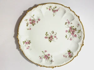 Antique CH Field Haviland GDA Limoges Plate France Pink Flowers Tilden Thurber - Picture 1 of 7